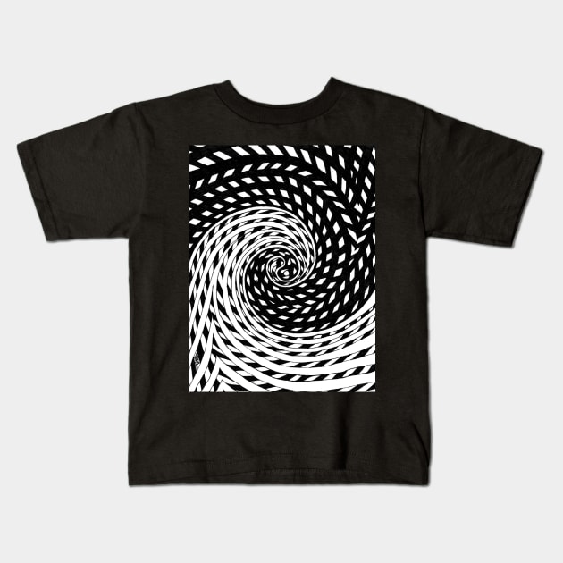 Double spiral whirl yin yang energy balance Kids T-Shirt by Pragonette